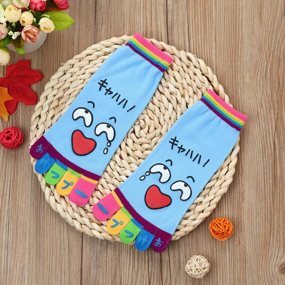 

Socks women calcetines mujer socks women Breathable Lady Women Girls Cartoon Toe Socks Five Finger Cotton Funny Socks T429