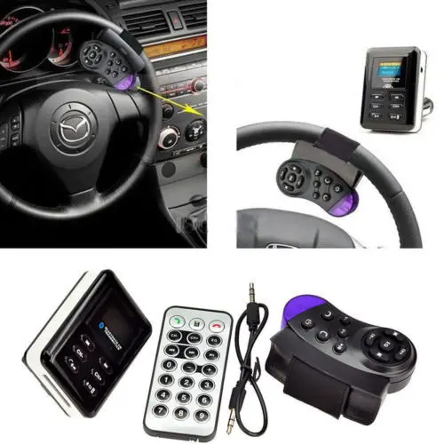 Steering Wheel Control Bluetooth Handsfree Car Kit Wireless FM