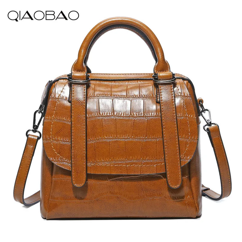 

QIAOBAO Brand 100% Genuine Leather Bag Messenger Bag Famous Cowhide Handbag Cowskin Bag Lady Crossbody bag