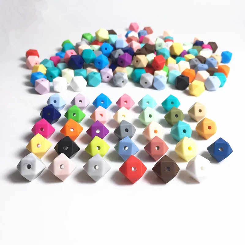 

Silicone Beads Large 11mm Purple Geometric/Hexagon Silicone 100pc Bead For Teether Mix Colors DIY Bracelet Beads