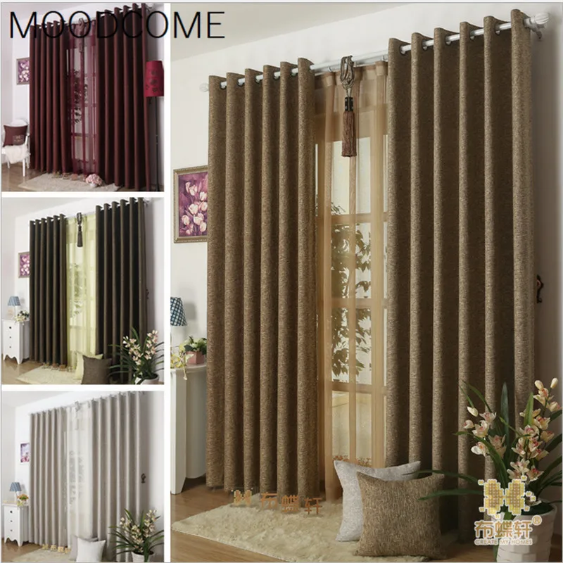 Cortinas para sala de estar comedor dormitorio lino color puro de ... Cortinas para sala de estar comedor dormitorio lino color puro de ...