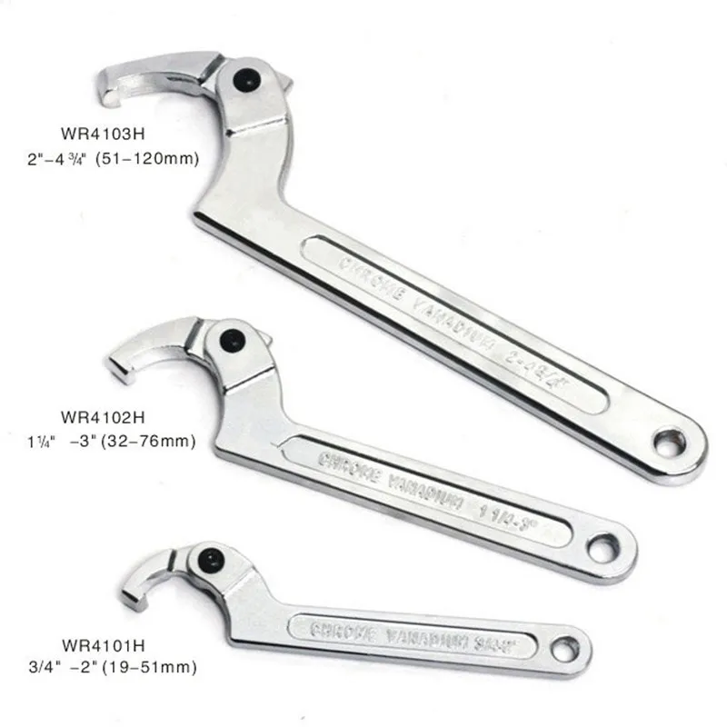 Tuerca redonda ajustable de tipo gancho Llaves inglesas multifunción llave universal Snap Grip Herramientas media luna Llaves inglesas llaves herramientas