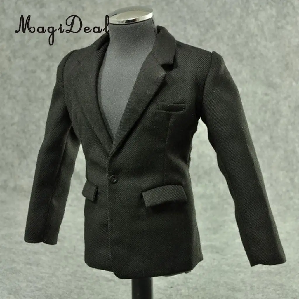 MagiDeal ткань 1/6 весы черный костюм комплект брюки одежда галстук для 12 дюймов мужские фигурки модели вечерние шоу аксессуар