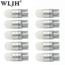 WLJH 10x T10 W5W светодиодный ламповый светильник 3030 SMD автомобильный купол для салона автомобиля парковочные огни номерного знака лампы без полярности универсальные
