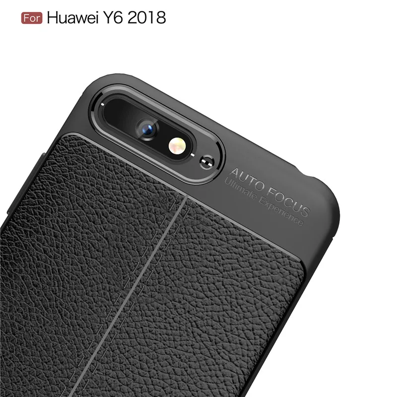 Luxury Shockproof Soft TPU Case For Huawei Y6 2018 Phone Back cover Leather for Huawei Y6 2018 Case Silicone Cover 5 (5)
