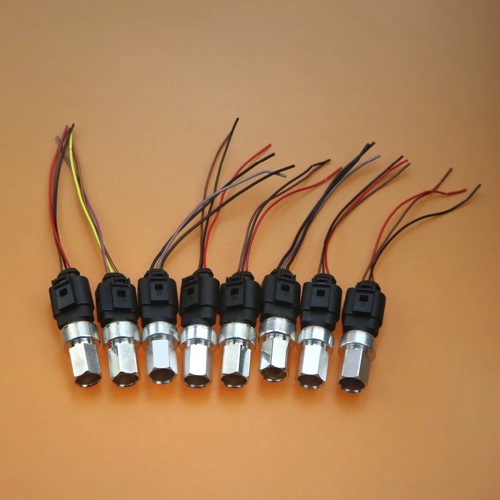 8 Set Air Conditioning Pipe Pressure Sensor Switch + Cable Harness Plug