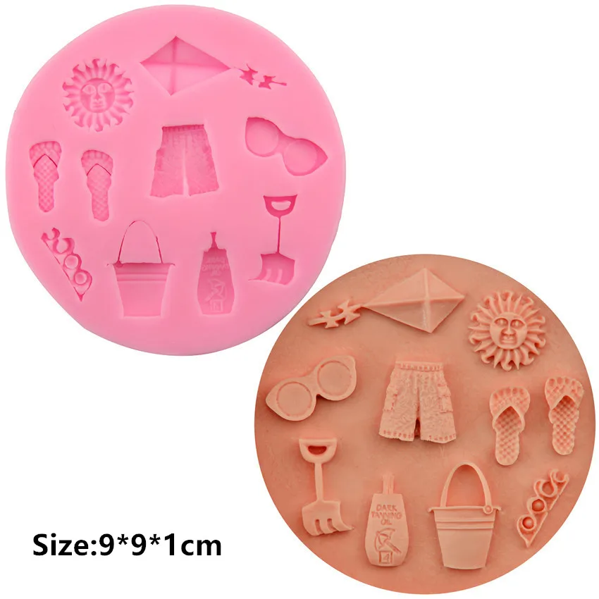 Beach Items Silicone Cake Decorating Moulds Fondant Sugar Chocolate Mold Tool | Дом и сад