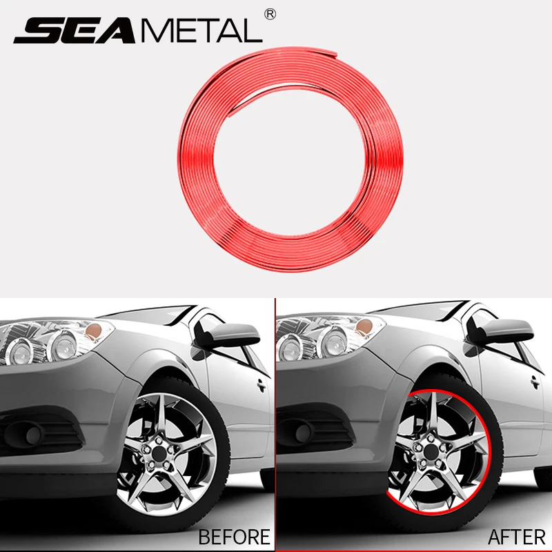 8m Car Wheel Rim Sticker Chrome Wheel Decoration in Auto Tire Rims