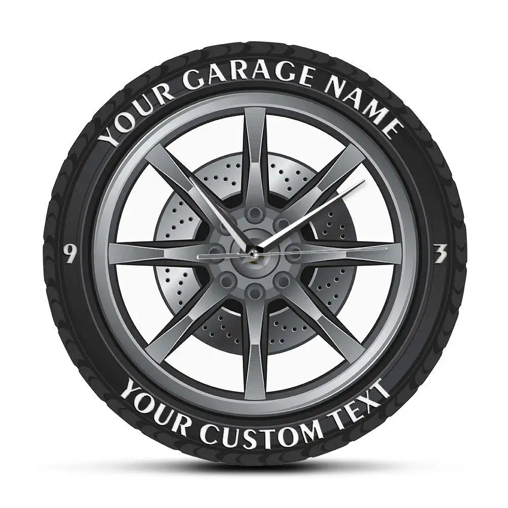 

Car Service Repair Garage Owner Tire Wheel Custom Car Auto Wall Clock Watch Vintage Cool Mechanic Gift Ideal For Car Workshop