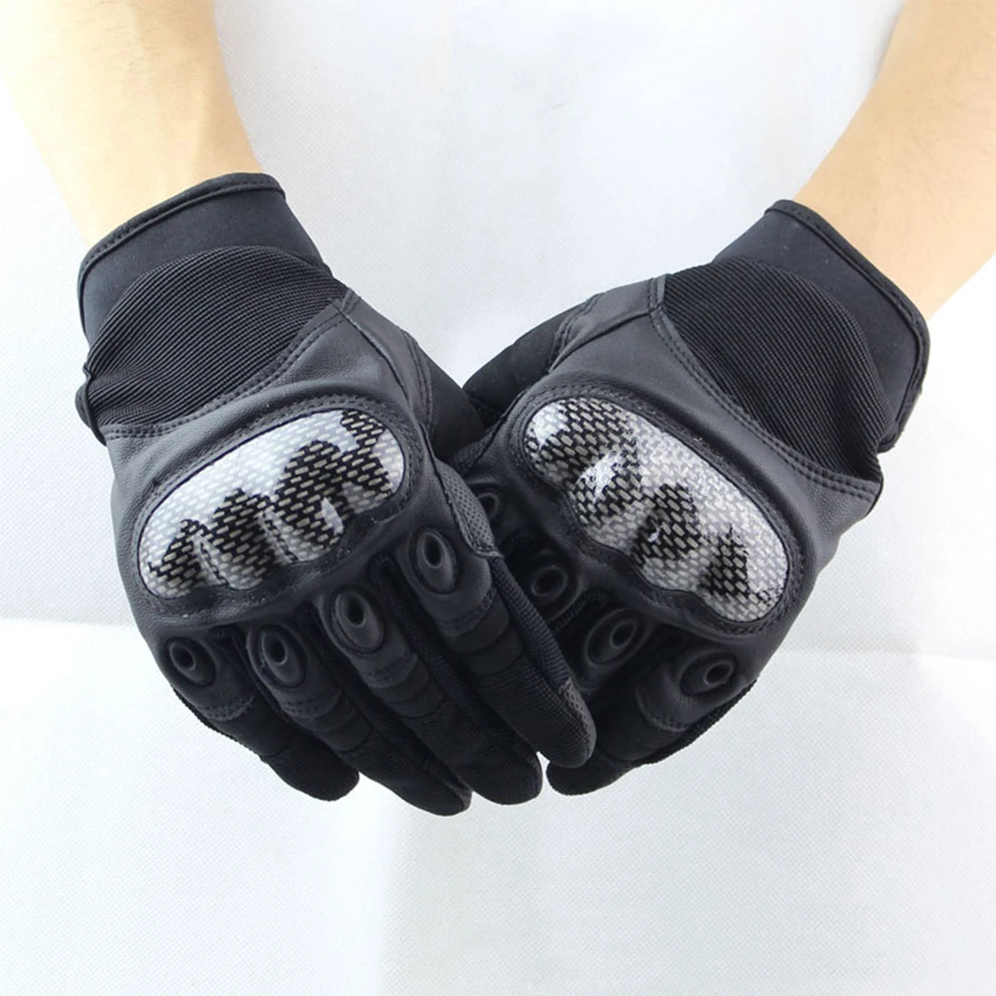 

New Arrival Wear Military Tactical Army Full Finger Combat Outdoor Carbon Knuckle Airsoft Leather Gloves Hot Sale