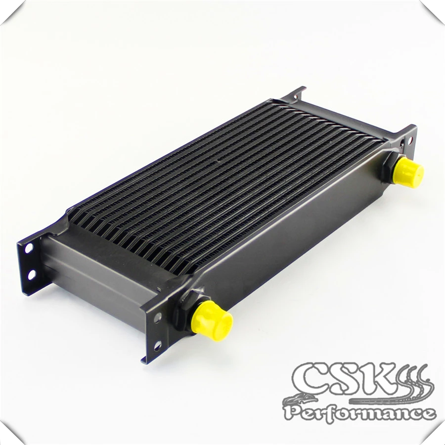 

16 Row 8AN Universal Engine Transmission Oil Cooler 3/4"UNF16 AN-8 Black/SILVER