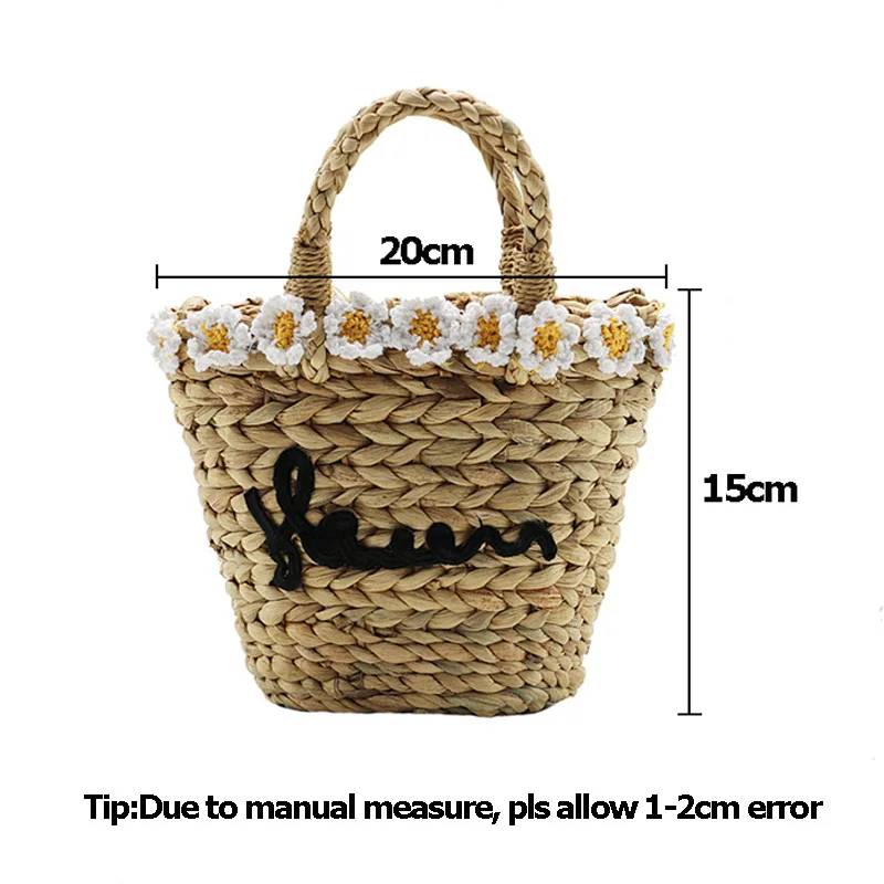 Women Summer Beach Handbag Female Straw Bags Vintage Handmade Lady Shoulder Bag Travel Flower Mini Weave Crossbody Tote SS3117 (11)