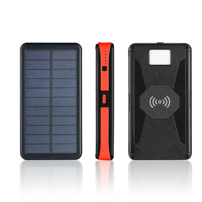 20000 мАч складное водонепроницаемое солнечное зарядное устройство, портативное беспроводное зарядное устройство Qi, светодиодный аккумулятор солнечной энергии для телефонов