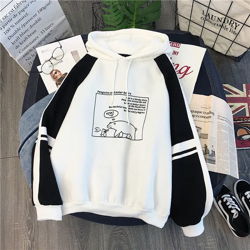 

Autumn Women Hoodies Thicker Simple Sweet Pink All-match Korean Style Solid Tops Casual Ladies Students Patchwork Sweatshirts