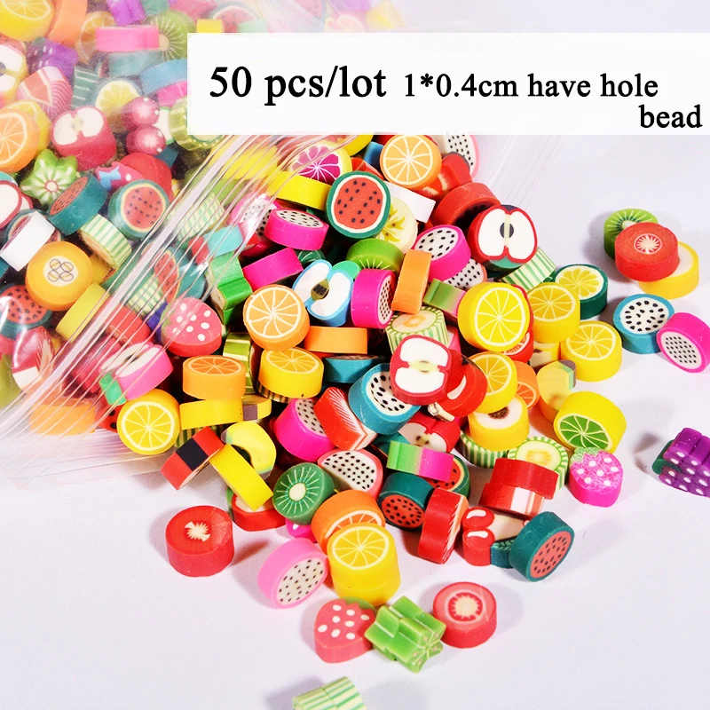 

50PCS/lot Soft Pottery DIY Slime Accessories Decor Fruit slices Filler For Slime Polymer Clay Toy Ornament Toy For Children