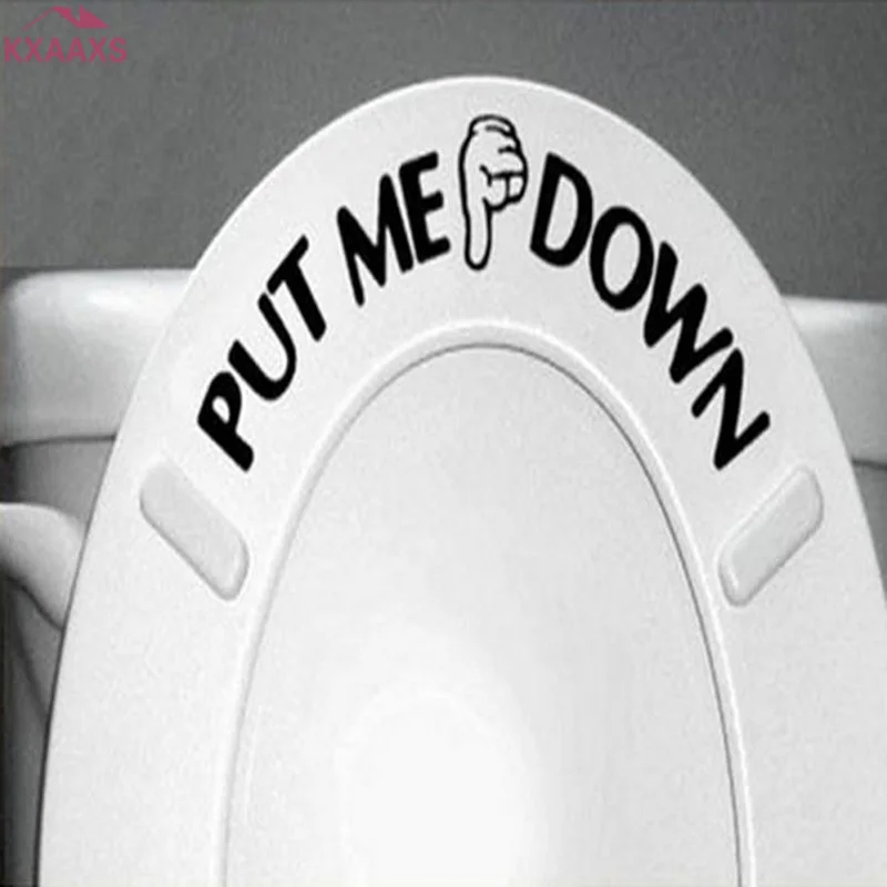 

Art Design Ministry Bathroom wall sticker home decor Toilet Decal DIY Funny put me down rest room Wall decals