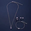 Conjunto de 4 unidades de joyería con huellas de zarpa de animales, collar de cadena para mujer, pulsera, anillo, conjunto de pendientes, Kits de joyas para Decoración ► Foto 1/6