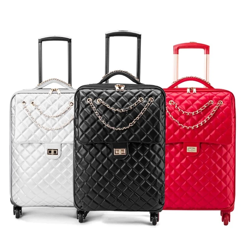 

Universal wheel travel bag suitcase carry on trolley bag spinner Women cabin luggage bag girl Fashion suitcase box 20 inch trunk