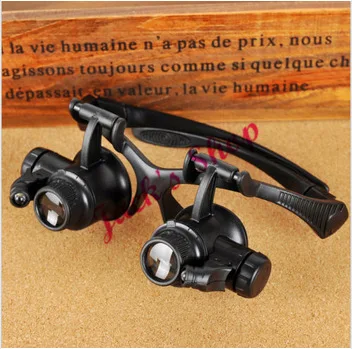 Free Shipping 10X 15X 20X 25X LED Eye Jeweler Watch Repair Magnifying Glasses New Loupe