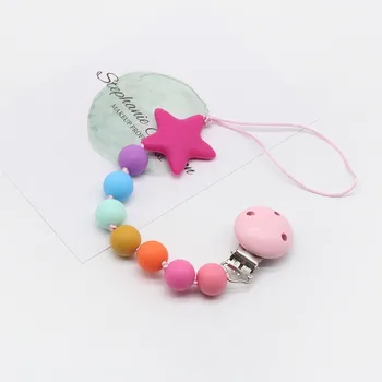 

Baby Pacifier Clip Chain Silicone Beads Holder Soother Pacifier Clips Nipple Holder for Infant Nipple Bottle Clip Chain