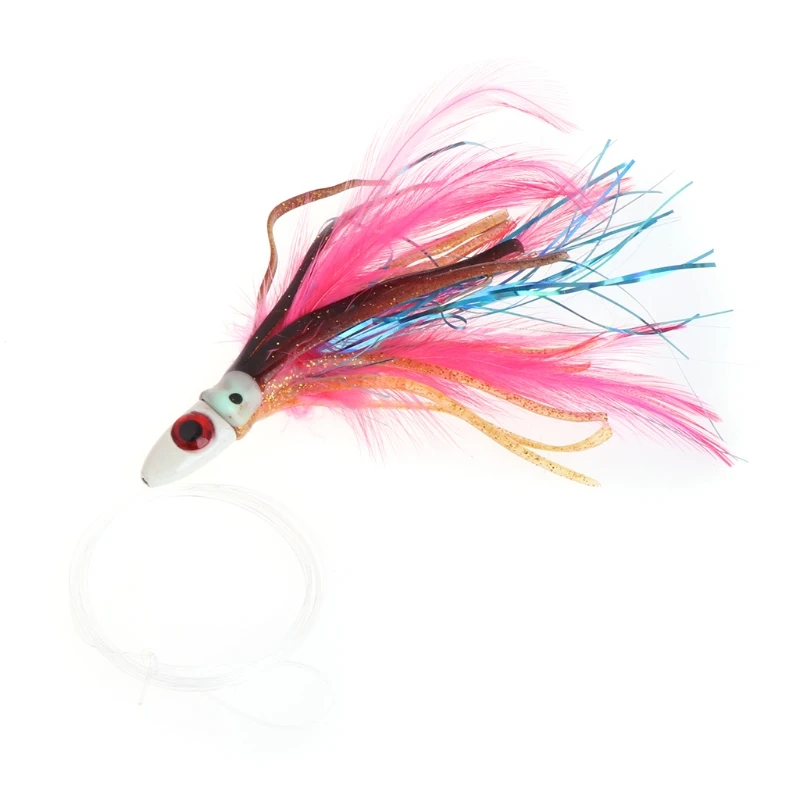 

Fishing Bait With Lead Head Line Feather Lure Octopus Trolling Skirt Accessories