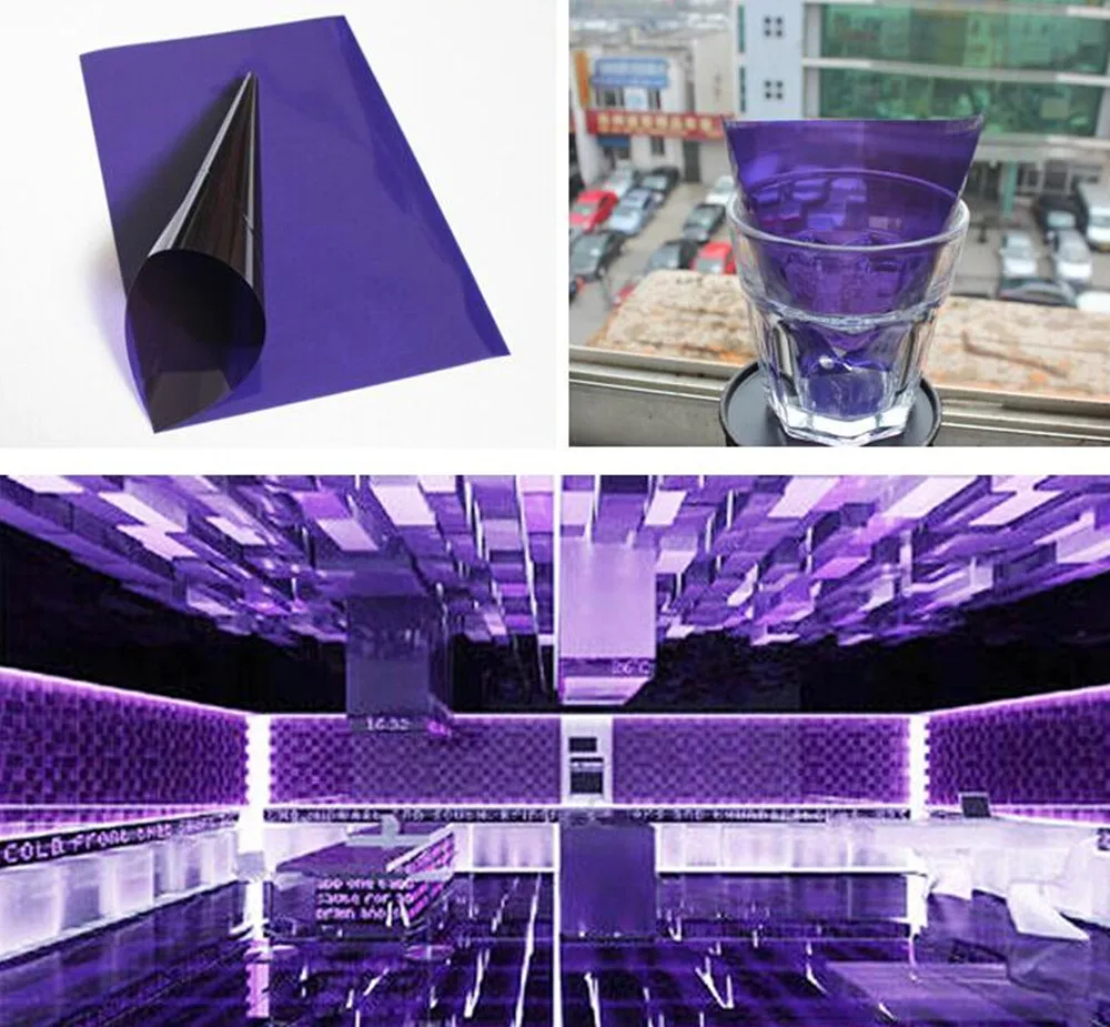 Non Reflective Decorative Window Glass Film Solar Tint Film Purple