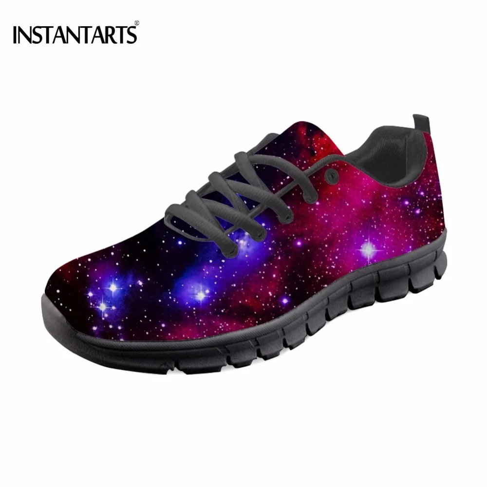 

INSTANTARTS Galaxy/Space/Nebula Pattern Flats Shoes Women Luxury Brand Ladies Summer Lace-up Sneakers Casual Walking Footwears