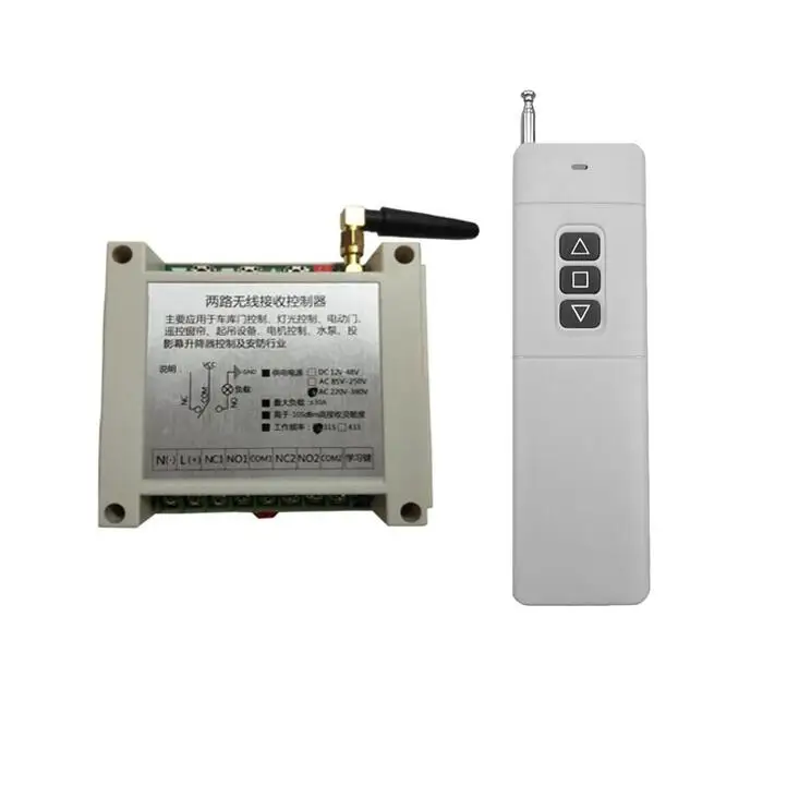 Household Quality AC 220V 380V 2 CH RF Wireless Remote Control Switch Motor/household electrical appliances Gate Garage Door Household Quality AC 220V 380V 2 CH RF Wireless Remote Control Switch Motor/household electrical appliances Gate Garage Door