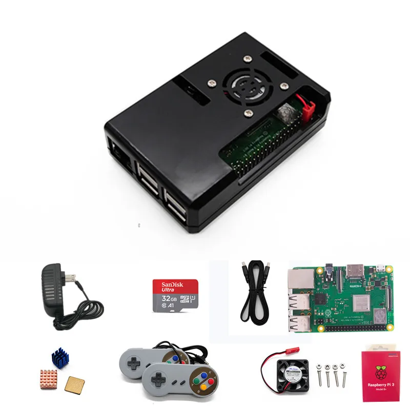 DIY Raspberry Pi 3 Model B Plus 3B+/3B доска Raspberry Pi чехол ТВ Видео игровая консоль с USB проводом игровой Геймпад контроллер