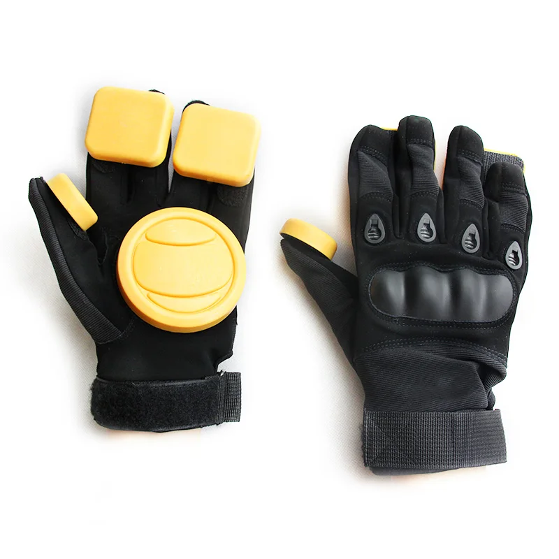 

Free shipping Improver Skateboard Longboard Slide Gloves With Slider Professional Protective Gloves For Skating For Big Palm
