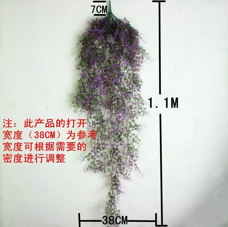 Длинные многоугольные Висячие пластиковые поддельные цветы, пластиковые Ротанговые стеновые лозы