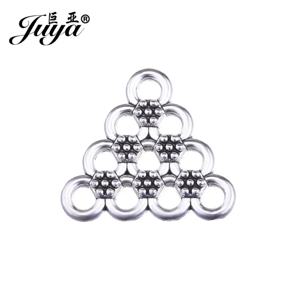 

JUYA Vintage Hollowed Connector 10 Holes Ancient Silver Jewelry Making Findings 23x26mm 6pcs/lot Cheap Alloy Connectors CR0088