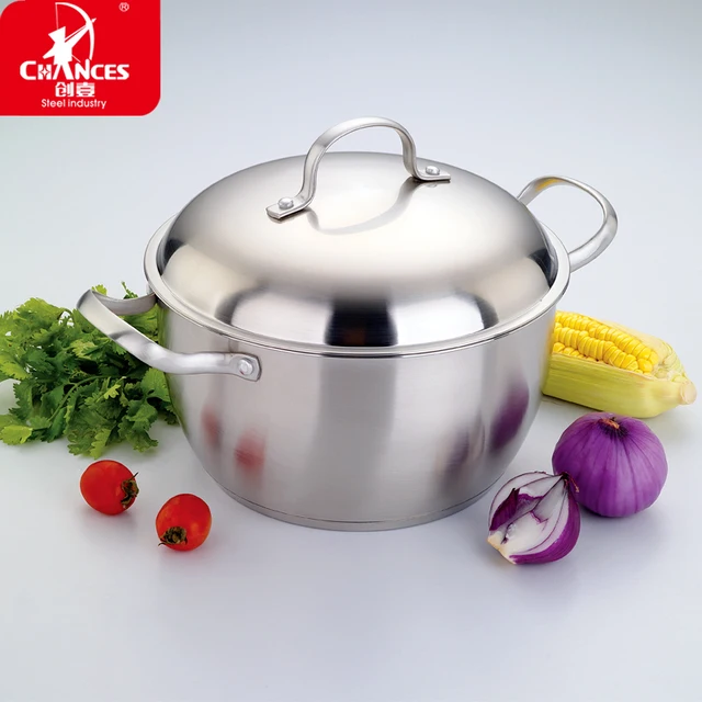 Japanese stainless steel stockpot 304 thickening double bottom pot