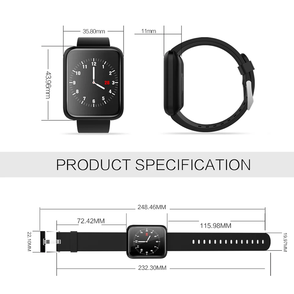 LEMFO Smartwatch Pedometer Heart Rate Blood Pressure Monitoring Smartwatch Sport3 IP67 Waterproof BT4.1 Smart Watch Man 