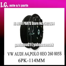 Для автомобиля VOLKSWAGEN POLO AC Компрессор сцепления 7SEV AC клатч 12 V ремень паз 6PK Наружный диаметр 114 мм 109 мм подшипник 35BD5222