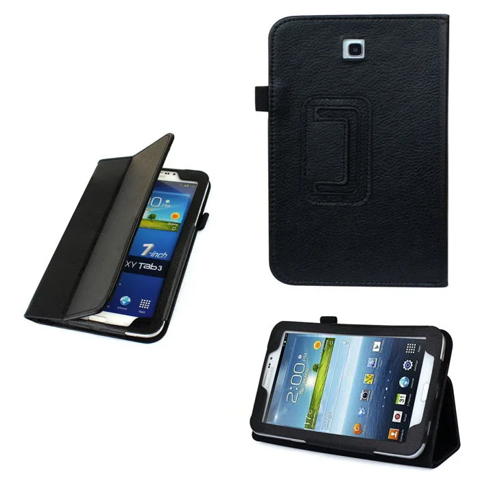 

Cases Covers Folio Leather Case Cover Stand For Samsung Galaxy Tab 3 7.0" 7" Tablet P3200 BLK