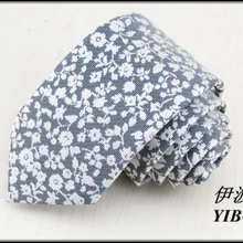 Мужской Высококачественный галстук/белый цветочный узор дизайн/молодой мальчик Мода Досуг Серый узкий галстук gravata