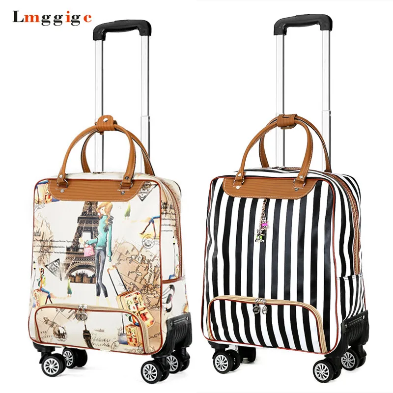 Women Rolling Luggage Bag, Cabin Travel Suitcase,lightweight Trolley ...