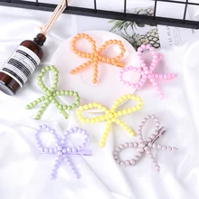 1 шт. шикарные корейские яркие цвета геометрический цветочный заколки для волос женские плетеные пластиковые бусины заколки для волос аксессуары для укладки волос