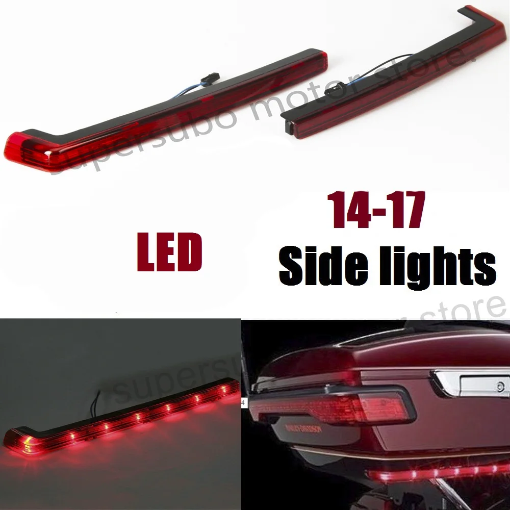 RED Tour Pack Side Marker Lights LED LIGHTS For Harley Touring Road King Street Glide Electra 14