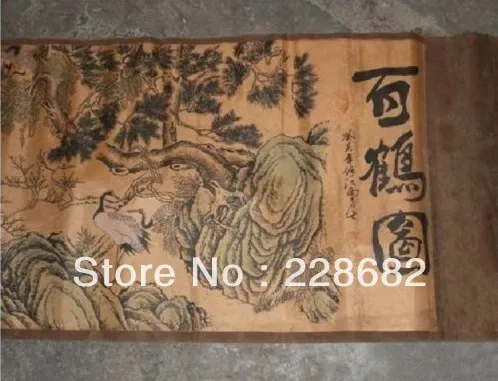 Free Shipping Chinese Ancient Calligraphy And Painting One Hundred Crane | Дом и сад
