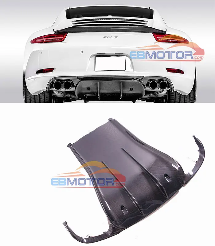 VRS Style Real Carbon Fiber Rear Bumper Diffuser for Porsche 911 991 Carrera & Carrera S models 2012+