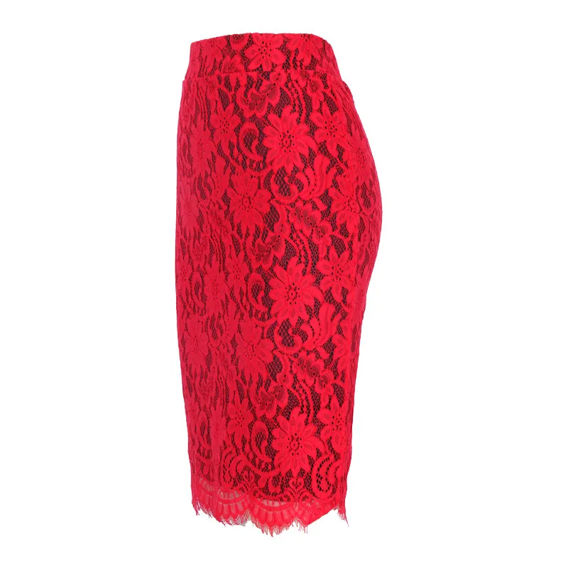 Бренд красный Feminino Винтаж дамы юбка карандаш свадебные с высокой талией ампир юбки карандаш сексуальные выдалбливают стрейч ткань