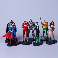 7 шт./компл. Лига Справедливости(14 см), супер герой, Супермен, Бэтмен вспышки Нептун чудо-женщина фигурка игрушки