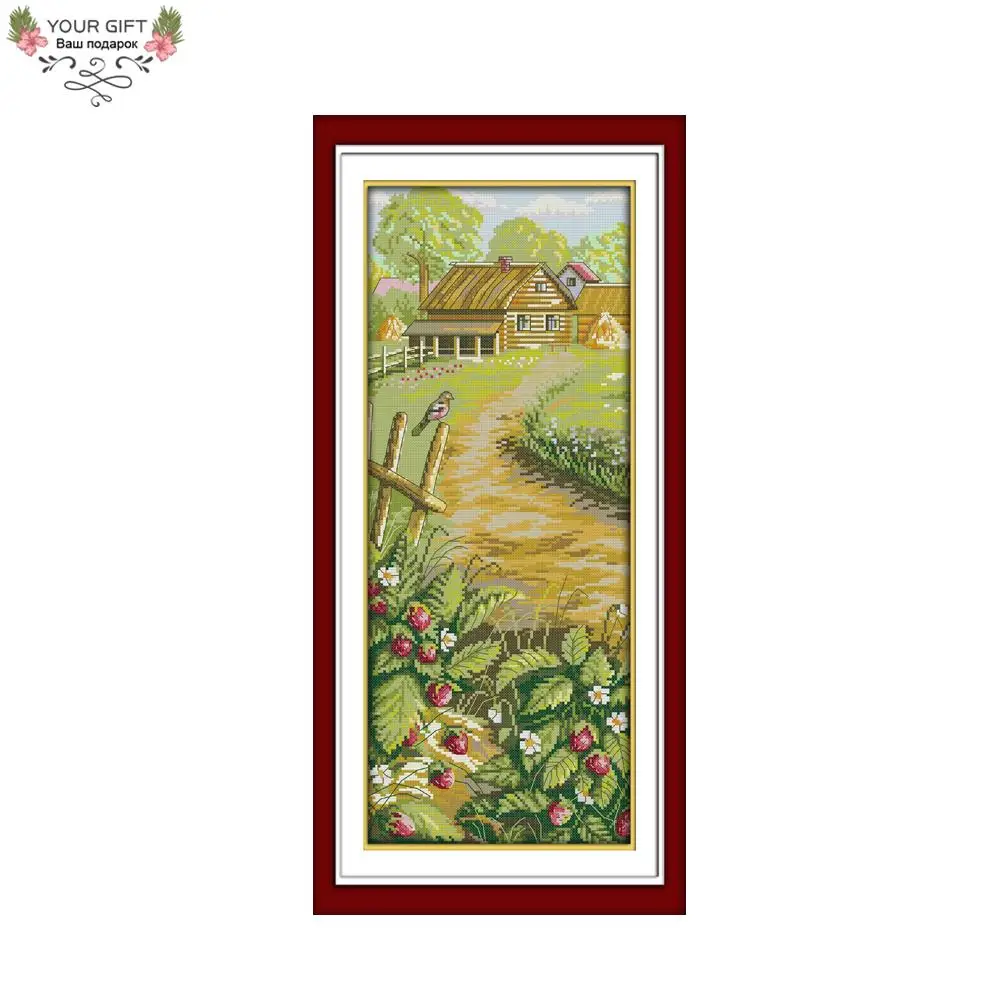 

Your Gift F230 14CT 11CT Counted and Stamped Home Decor Strawberry Farm Needlework Needlepoint Embroidery Cross Stitch kits