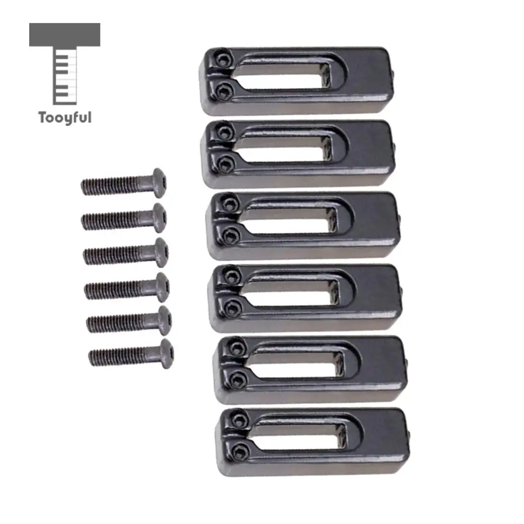 Tooyful 6pcs Electric Guitar Tremolo Bridge Saddles with Screws for Tremolo Bridge Parts