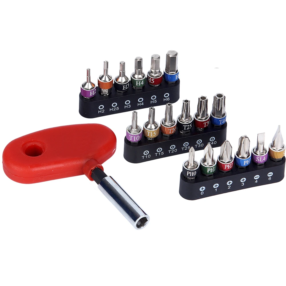 19Pcs Socket Wrench Ratchet Nut Driver Screwdriver bits Set