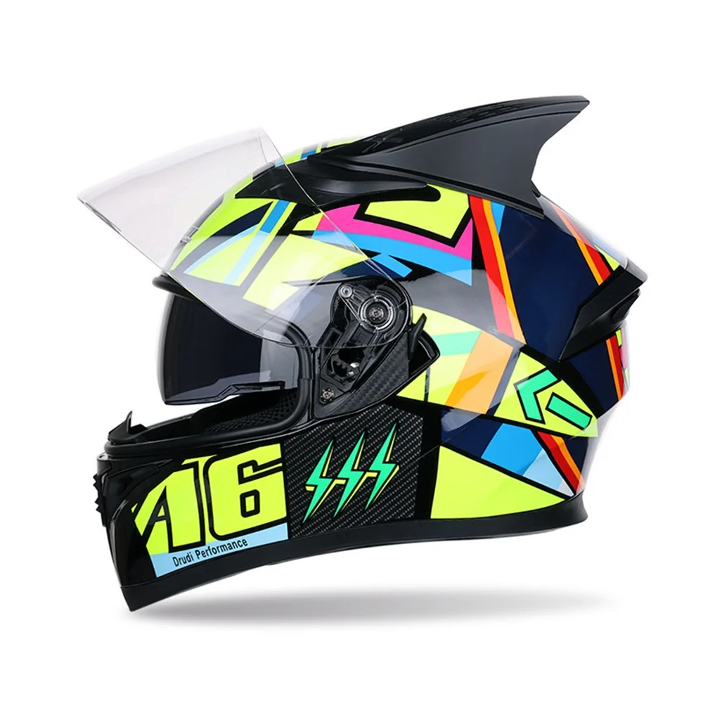 

Motorcycle Helmet Men Motobike Helmet Full Face Moto Helmet Double Lens Motocross Filp Up Modular Riding Casco Moto JIEKAI