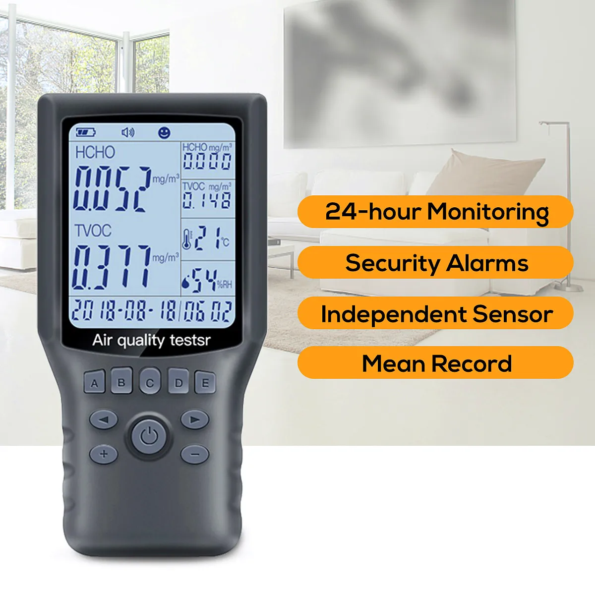 Портативный детектор качества воздуха HCHO TVOC тестер газовый монитор/анализатор газа/температура/измеритель влажности автомобильный офисный диагностический инструмент