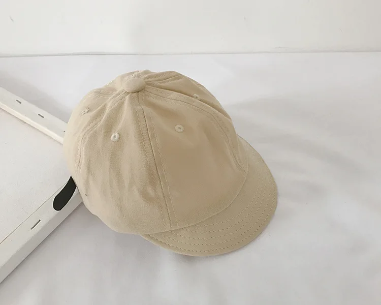 MILANCEL/ весенние кепки для мальчиков, однотонные шляпы от солнца, Хлопковые бейсболки для девочек, регулируемые детские кепки - Цвет: beige